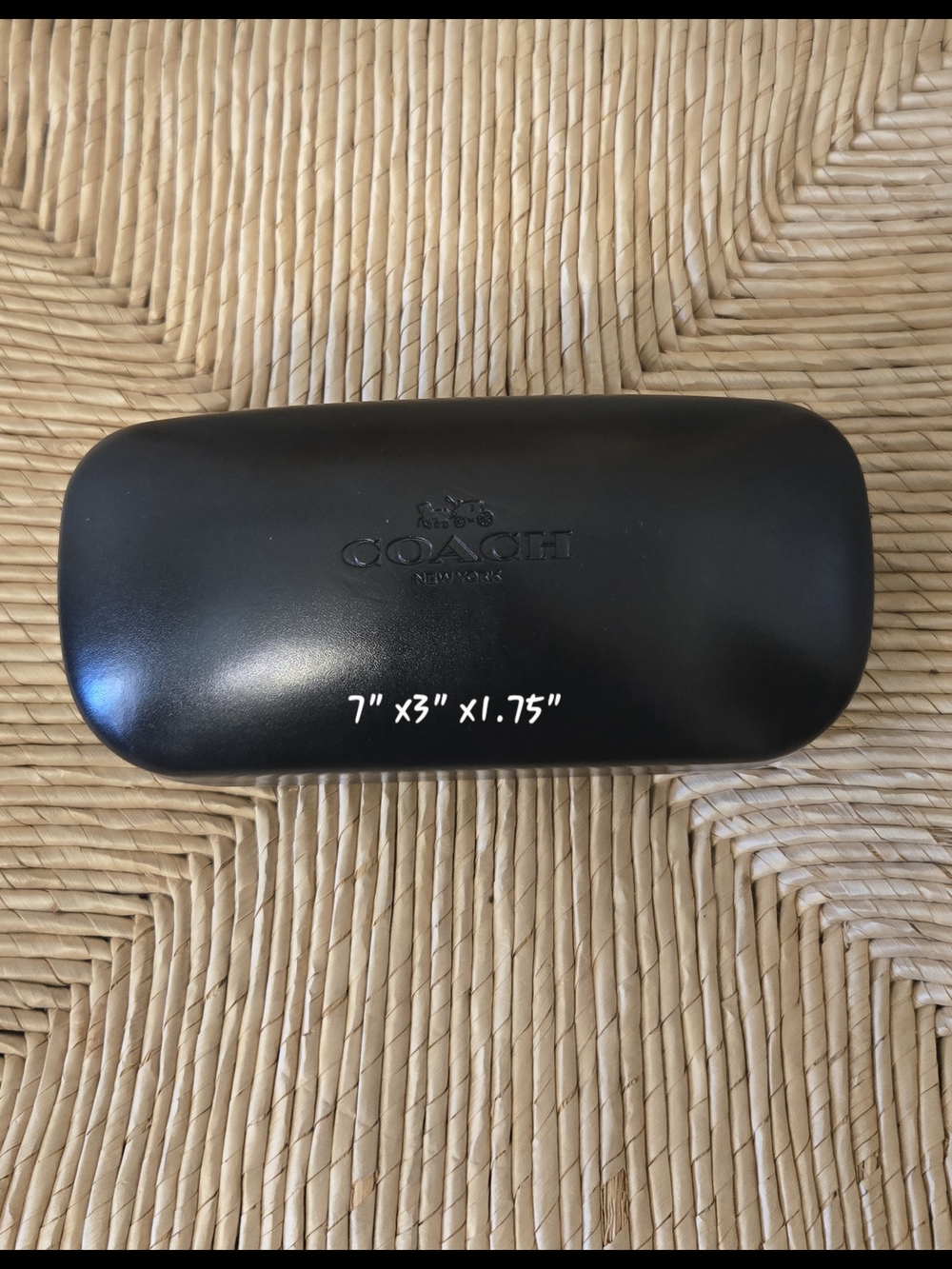 Coach Black Hard Sunglasses Case with Embossed Logo